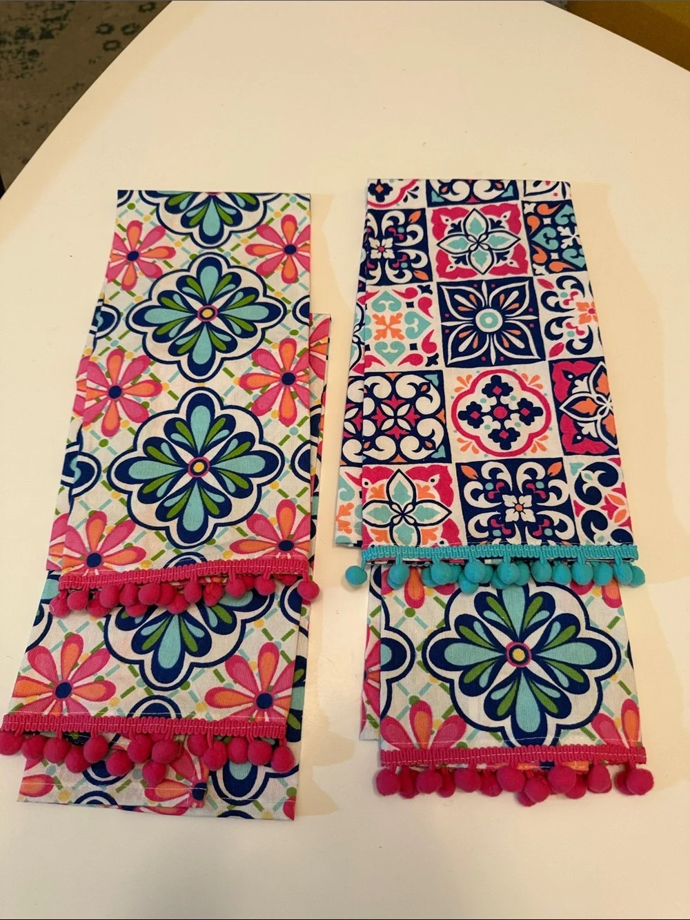 4 Ritz cotton colorful floral tea towels